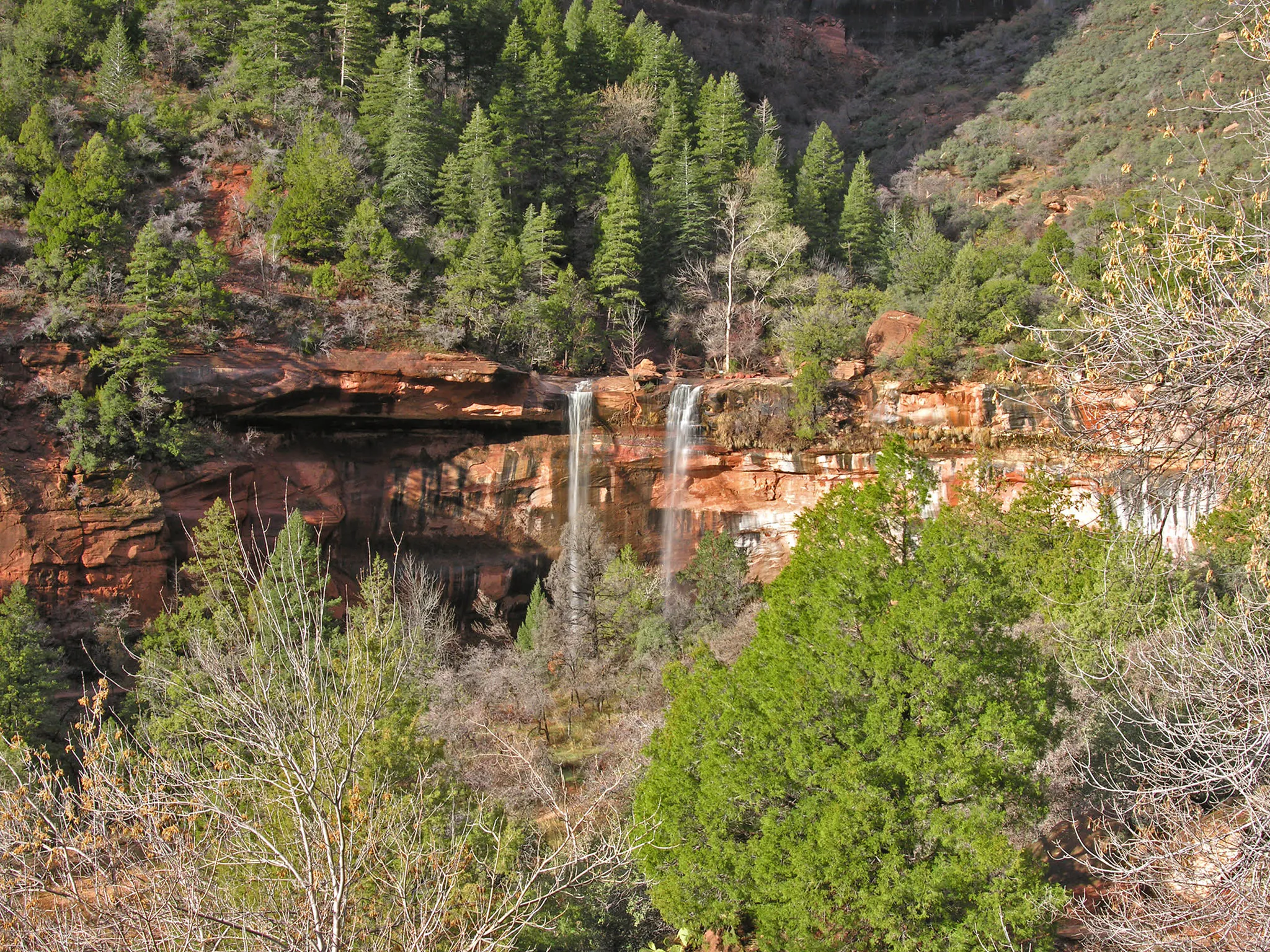 The waterfalls at Emerald Pools in Zion National Park.
