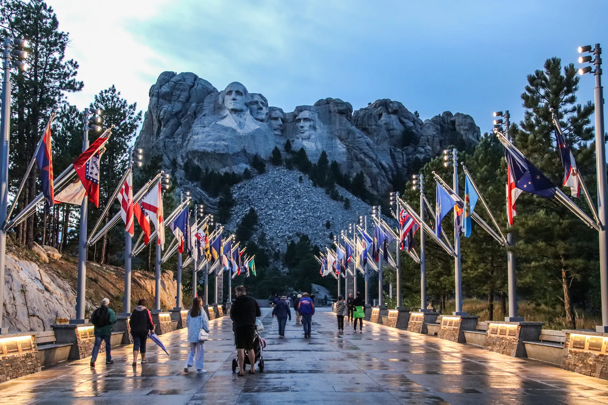 Evening Lighting Ceremony at Mount Rushmore