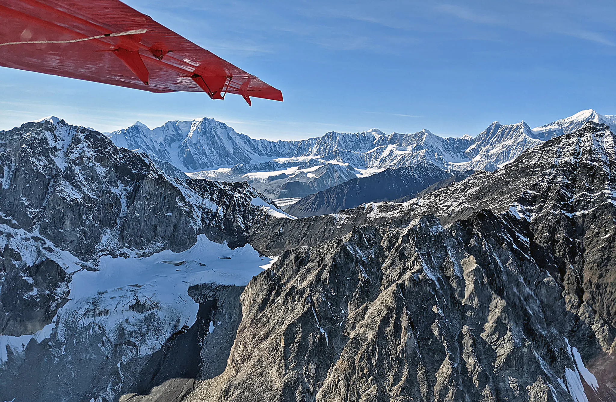 Flying over mountains, Denali NP