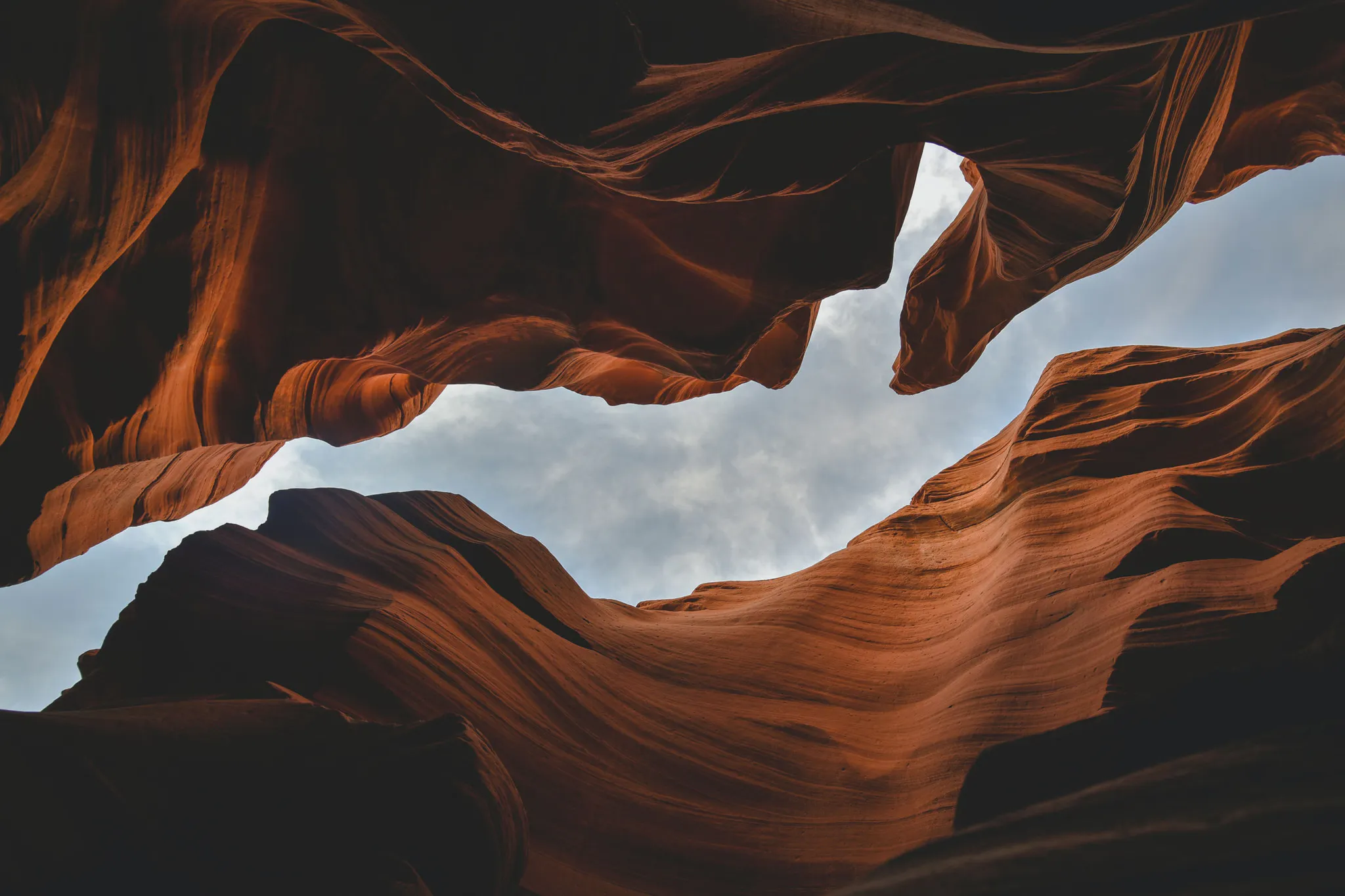 Looking up From The Bottom Of A Canyon