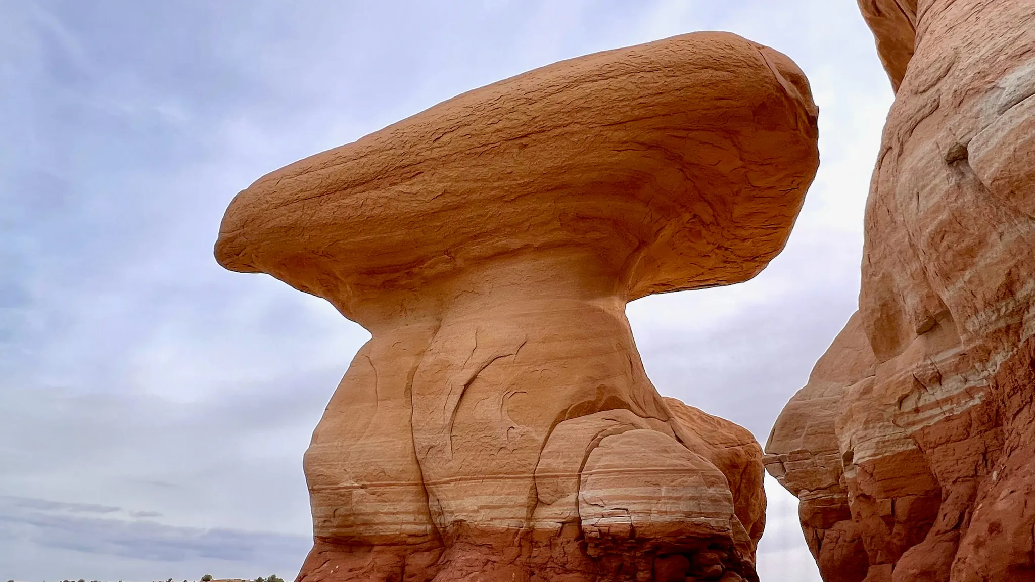 A mushroom-capped rock in the Escalante canyons
