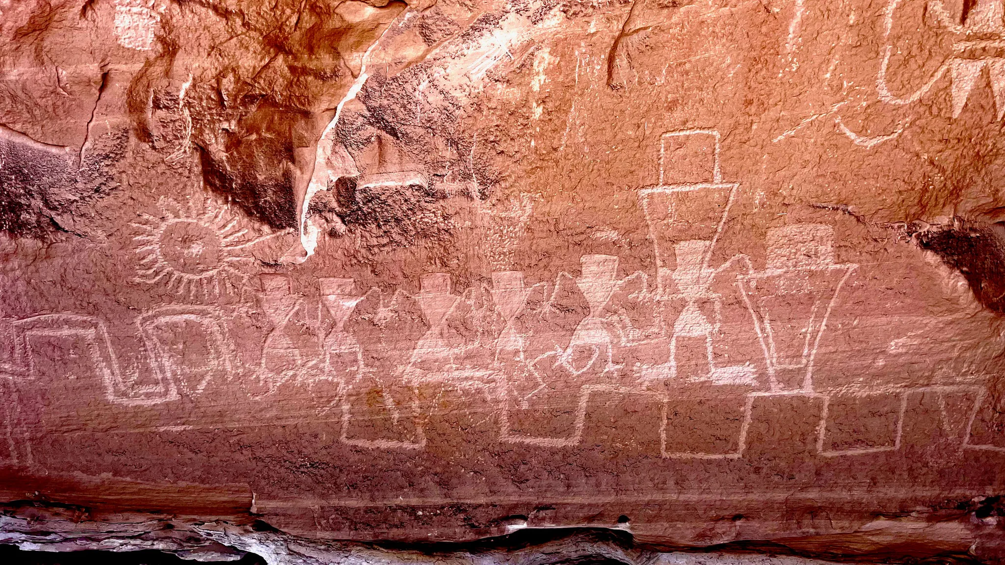 Ancient rock art on a canyon wall in the Escalante country