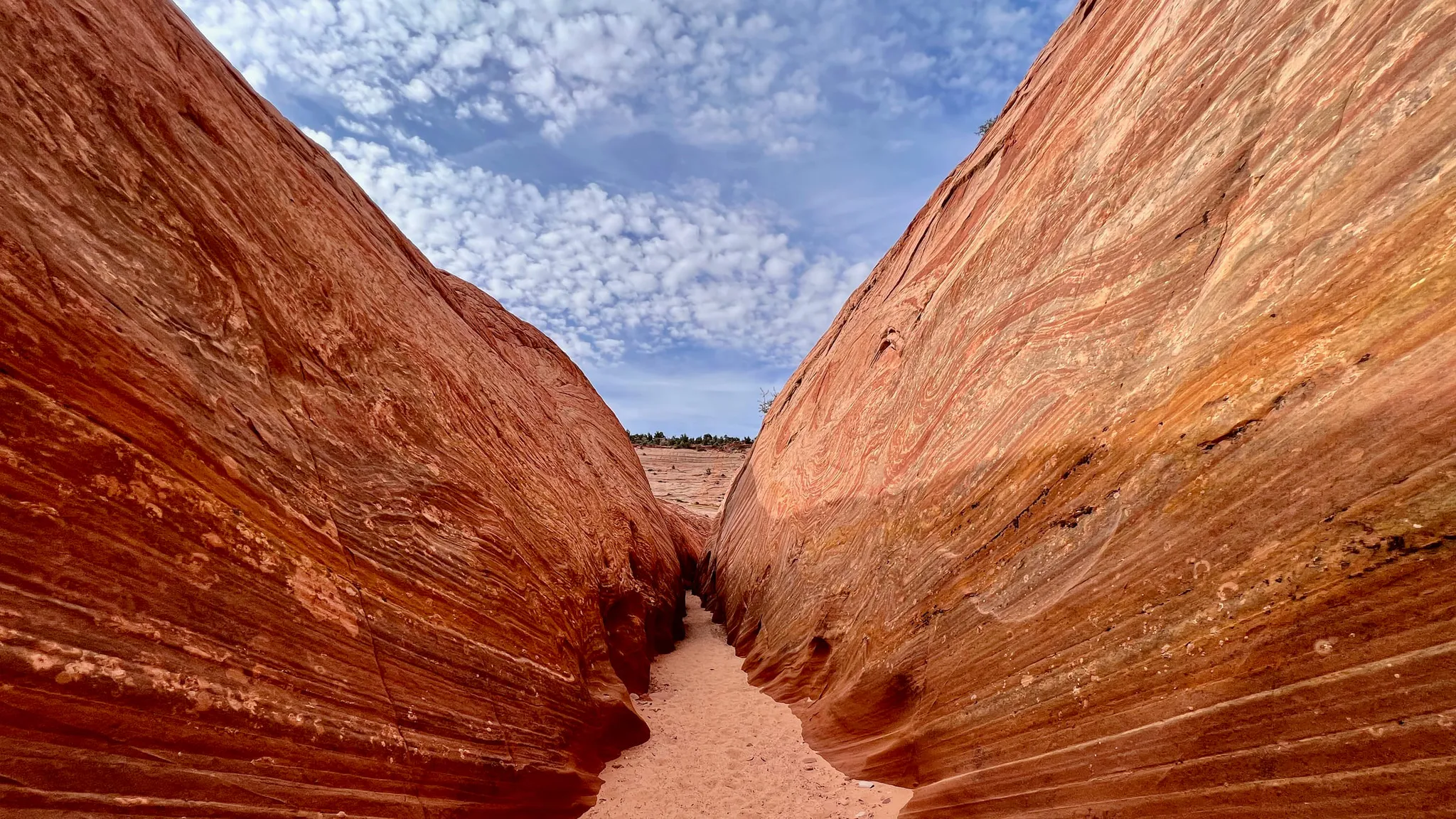 Striped red sandstone walls of a slot canyon, Grand Staircase-Escalante