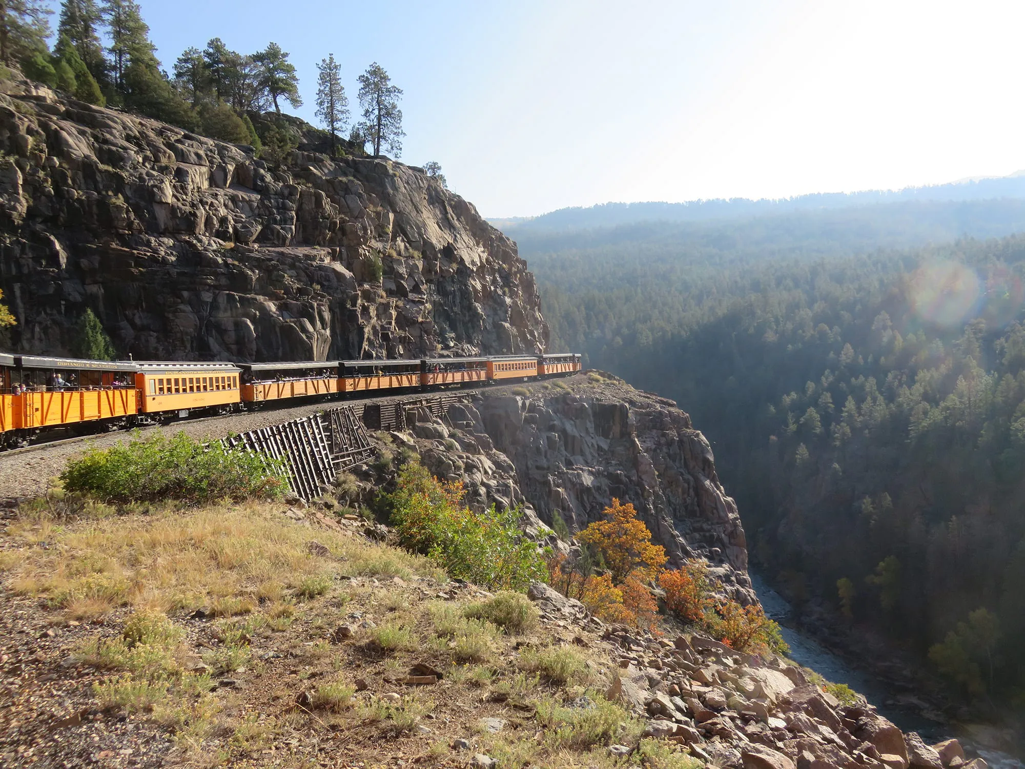 The Durango & Silverton railroad on the Highline