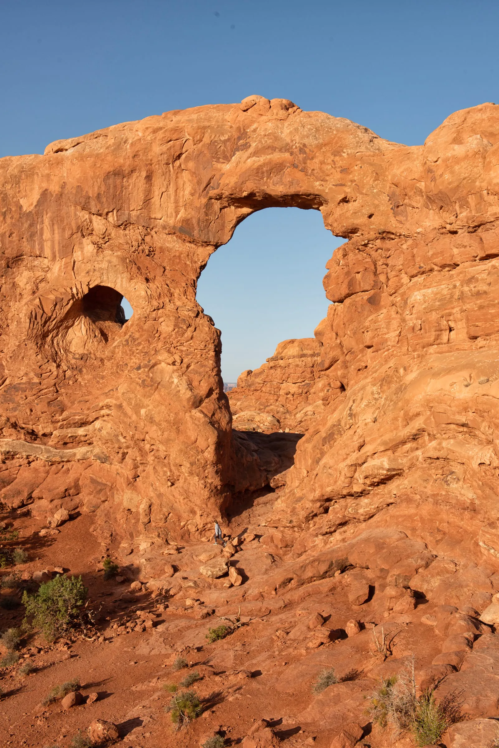 Under an arch, Arches National Park