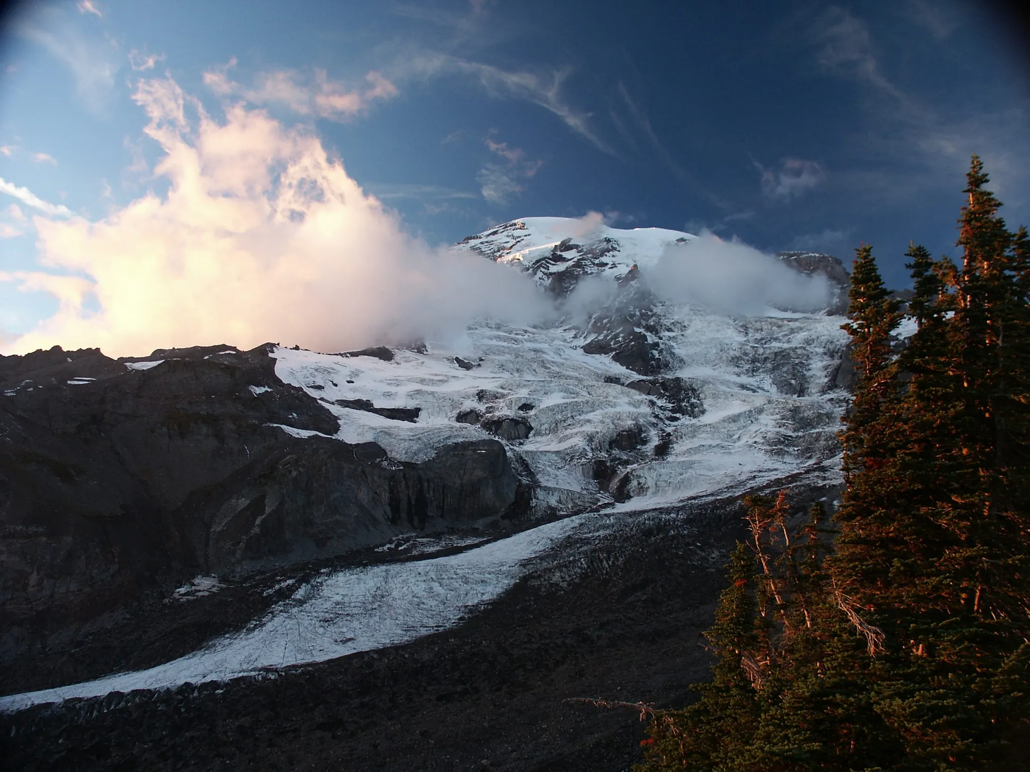 Mount Rainier at dusk