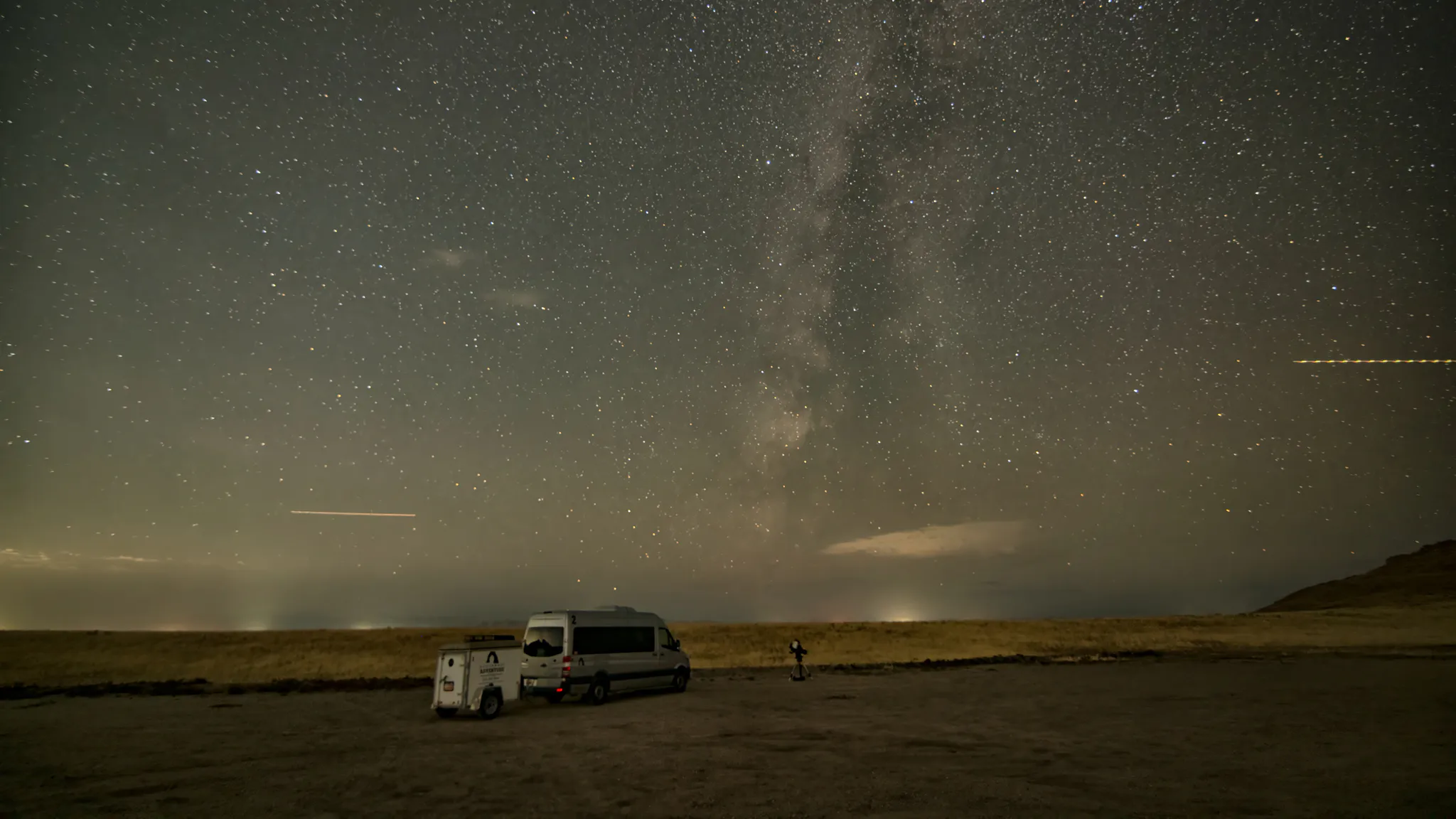 Antelope Island Dark Sky with Van